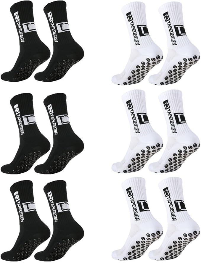 6 Pares Calcetines de Fútbol, Calcetas Antideslizantes Deportivas