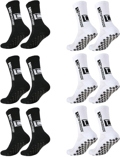 6 Pares Calcetines de Fútbol, Calcetas Antideslizantes Deportivas